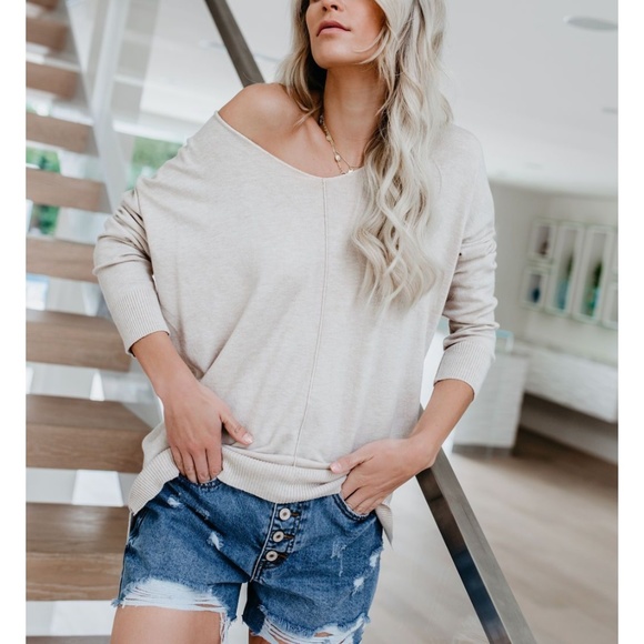 S. the Widow Tops - PADME Slouchy Off Shoulder Pullover